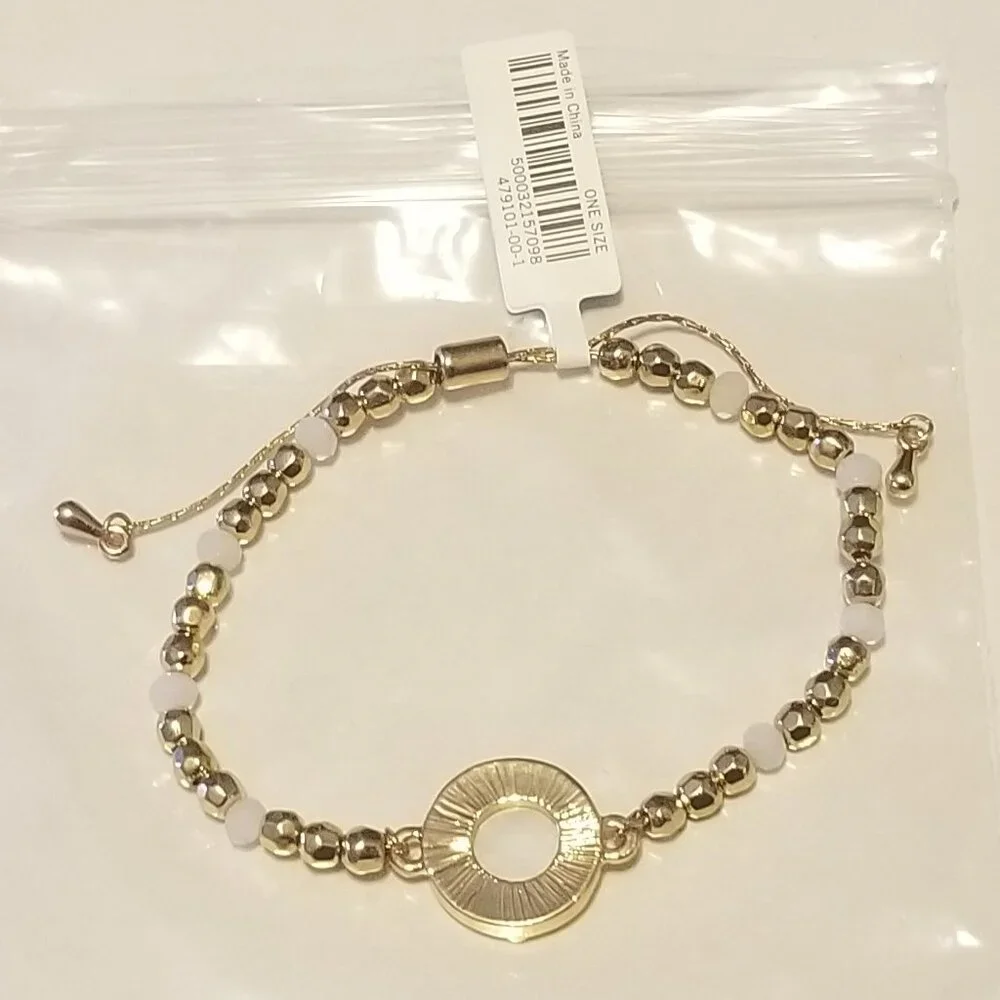 Banana Republic goldtone and white beaded bracelet - Picture 4 of 5
